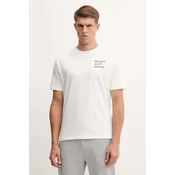 Bombažna kratka majica New Balance moška, bež barva, MT53921SST