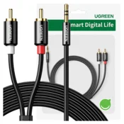 Ugreen Ugreen AV116 10591 avdio kabel mini jack 3,5 mm (moški)/2RCA (moški) 5 m - črn