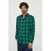 Pamucna košulja Polo Ralph Lauren za muškarce, boja: zelena, regular, s button-down ovratnikom