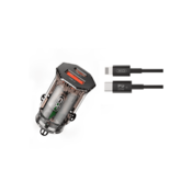 XO Polnilec za avto CC50 QC, PD + kabel 8-pin Lightning