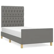 Vidaxl Posteljni okvir brez vzmetnice temno siv 100x200 cm blago