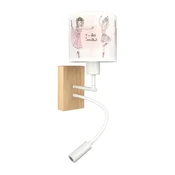 Brilagi - LED Flex. lampa BOBO WOOD 1xE27/25W/230V + LED/3W hrast/bela/ružicasta/pak.