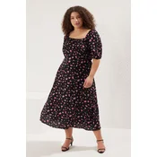 Trendyol Curve Black Shally Woven Plus Size Dress