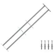 vidaXL Varnostna rešetka za okna z 2 prečkami 3 pcs 930-1740 mm