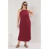 Trendyol Curve Ženska haljina Tbbss25Ah00006, Bordo