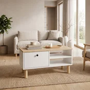 Hanah Home klub sto Aris, 90 cm, hrast Sapphire / beli