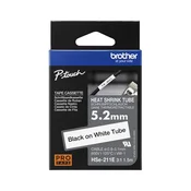 Trak Brother HSe-211E termo skrčljiv (5.2 mm, črno na belem), original