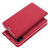 OEM Torbica LUNA Book Carbon za iPhone 16 Pro, rdeča