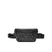 GUESS Torbica za okrog pasu MILANO SMART COMPACT BUM BAG  svetlo siva / črna