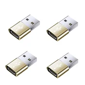 INF USB moški v USB-C ženski OTG adapter 4 kos, aluminij, hitro polnjenje Gold, (5000296346)