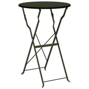 Vidaxl Bistro miza Temno zelena O 50 x 71 cm Praškasto lakirano jeklo