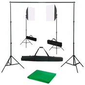 Vidaxl Komplet za fotografski studio s softbox svetilkami in ozadjem