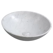 BLOK umivalnik iz kamna O 42 cm, bela carrara mat - Bela - 42x14 cm - Sapho - BLOK - 24 - Kamen - Krog - 420 - 140 - 420 - 14