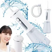 Aku. brezžična zobna prha 350ml bela irigator za zobe USB - VERK GROUP