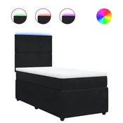 Vidaxl Box spring postelja z vzmetnico črna 80x200 cm žamet