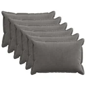 vidaXL Prevleka za blazino 6 kos HOUTEN Temno siva 30 x 50 cm korduroy