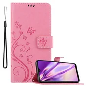 Cadorabo CADORABO Samsung Galaxy A20/A30/M10s v klasična zlata - ovitek v cvetličnem dizajnu z magnetnim zapiranjem, stoječo funkcijo in režami za kartice, (20564321)