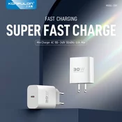 Kucni punjac KONFULON C87c + DL50/ 30W/ sa PD kablom Type C na iPhone lightning beli