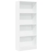Vidaxl Knjižna omara bela 60x24x143 cm inženirski les