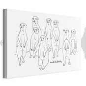 Slika - Animal Patrol (1-part) - Meerkats on Black and White Background 90x60 Akusticna