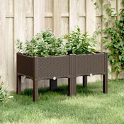 Vrtna sadilica s nogama smeda 80 x 40 x 42 cm PP