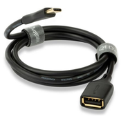 Kabel QED - Connect QE8191, USB-A/USB-C, 0.15m, crni