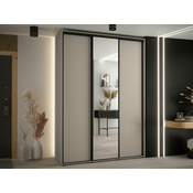 Garderobna omara Hartford 493 Črna, Kašmir, 235x180x60cm, Vrata omare: Drsna