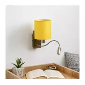 Brilagi-LED Fleksibilna zidna lampa NUBILA 1xE27/25W/230V + LED/3W mesing/žuta