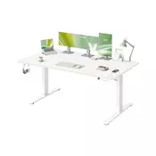 Songmics Višinovno nastavljiva pisalna miza 180x80x72-120 cm bela