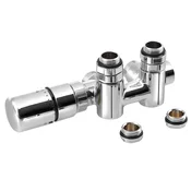 Komplet termostatskih ventilov TWIN COMBI za centralni priključek, levi, krom - Chrome - Sapho - 24 - 14