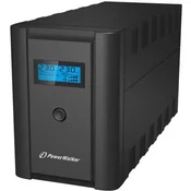 PowerWalker VI 2200 LCD/FR, Dvostruka pretvorba (na mreži), 2,2 kVA, 1200 W, Sinusni, 170 V, 180 V