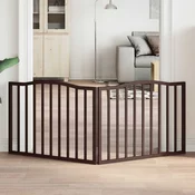 shumee vidaXL Vrata za pse zložljiva 2 panela rjava 160 cm topolovina