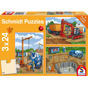 Schmidt - Puzzle 3x24 Na gradilištu - 40 - 99 dijelova