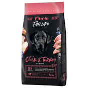 Fitmin Dog For Life raca & puran - Varčno pakiranje: 2 x 12 kg