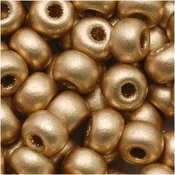 Kašaste perle (seed beads) 4 mm metalik zlatna tamnija