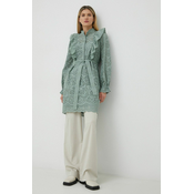 Pamučna haljina Bruuns Bazaar Sienna Kandra boja: zelena, mini, ravna