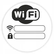Informacijska nalepka - BREZPLAČEN WIFI bela 30 cm