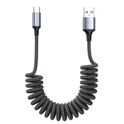 INF Vzmetni samonavijajoči USB-A v USB-C kabel, hitro polnjenje, CarPlay 1,5 M, (5000276767)