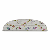 Kremno beli komplet preprog za stopnice 16 ks 20x65 cm Butterfly Life – Vitaus