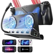 10v1 hladilna postaja Lisen Docking Station S1 s petimi USB izhodi, TF in SD režo ter USB-C PD 100W - črn