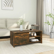 Vidaxl Klubska mizica dimljeni hrast 102x50x45 cm konstruiran les