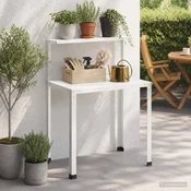 vidaXL Miza za presajanje 60 x 50 x 104 cm Prašno lakirano jeklo Bela