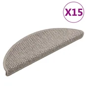 Vidaxl Samolepilne preproge za stopnice sisal 15 kosov 56x17x3 srebrne