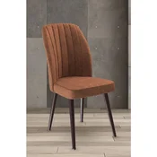 Hanah Home set trpezarijskih stolica Platinum 6 kom, terakota tkanina Jerry, braon metalne noge