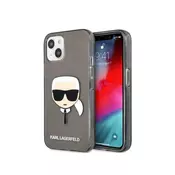 KARL LAGERFELD KLHCP13MKHTUGLB za iPhone 13 6.1 črn ovitek z belščicami - Karls Head