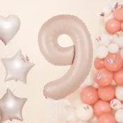 Rojstnodnevni balon številka 9, karamela, 100 cm