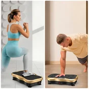 LCD fitnes platforma za vibracijsko vadbo z dodatki do 150kg zlata