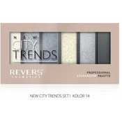 Paleta senčil za oči Revers City Trends 14 - 6 odtenkov, mešani zaključki