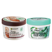 GARNIER Body Superfood Krema za telo Cocoa 380ml + GARNIER Fructis Hair Food Maska za kosu Aloe Vera 390ml