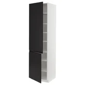 METOD Visoki element s policama/2 vrata, bela/Upplöv boja antracita, mat, 60x60x220 cm